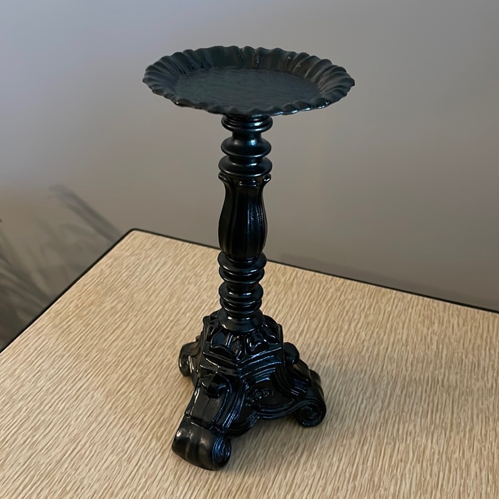 Painted Metal Pillar Candle Holder